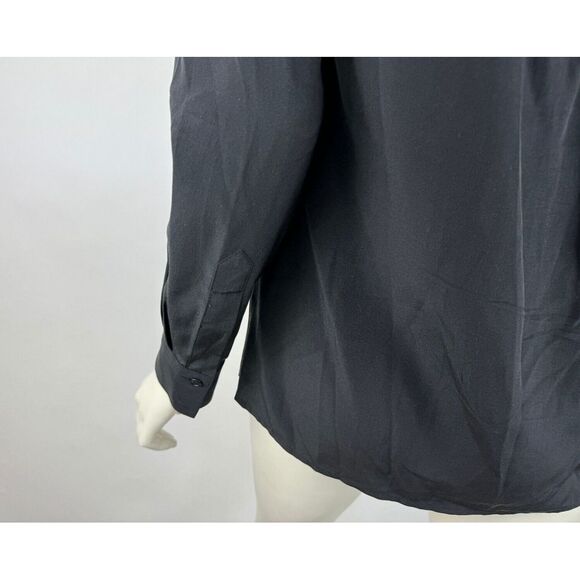 BCBGMaxazria Maggie Washable Silk Lace Blouse Women XXS NWT Long Sleeve BlackTop - Picture 13 of 15